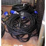 4x 16 Amp mains cables - approx. 20 metres