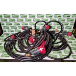 3x 32 Amp three phase cables - approx. 5 metres