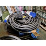 4x 10 meter 32 Amp single phase extension leads