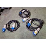 3x 63 Amp mains cables - approx. 10 metres