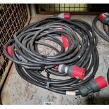 3x 32 Amp triple phase cables - approx. 15 metres