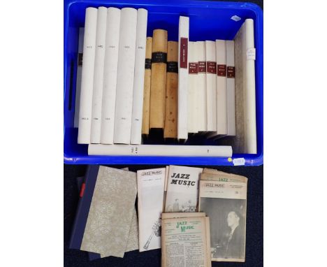 A COLLECTION OF VINTAGE JAZZ MAGAZINESmostly bound, 'Jazz Music', 'Jazz Notes', and 'Jazz Information' (vol 1, no.1, 1939, an