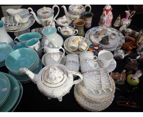 A VICTORIAN TEA SET, A DOULTON FIGURE; 'VERONICA'(damaged), Poole pottery including  a Linley-Adams mouse, child's set and tw