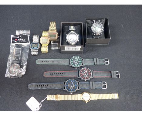 THREE GT GENTLEMENS' SPORT WATCHESand various other gentleman's watches (a lot)