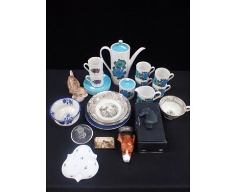 A MYOTT 'KATHERINE' COFFEE SERVICE1960s, with other ceramic and glass items including an otter model, a Lladro boxed Bacchus 