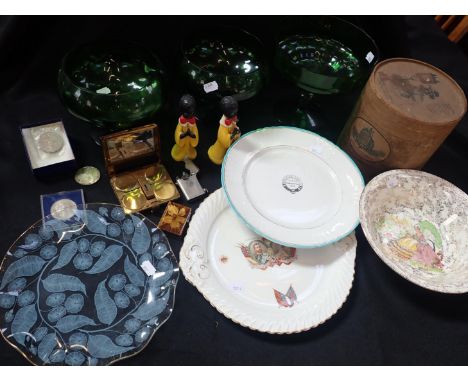 A 'THORENS' LIGHTER, A MARIA THERESA THALERa compact, a  Martin's Panatellas box , an Osmington Wesleyan Chapel 1892 plate, a