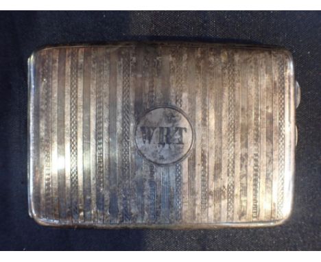 A GEORGE V SILVER RECTANGULAR CIGARETTE CASEby Henry Clifford Davis, Birmingham 1919, the body with engine turned bands and i