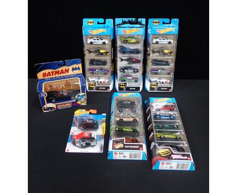 FIVE BOXED 'HOTWHEELS' SETSfive 'Hot Wheels 5 Packs' three 'Batman' packs, 'Fast and Furious' and 'Nightburnerz', with two si