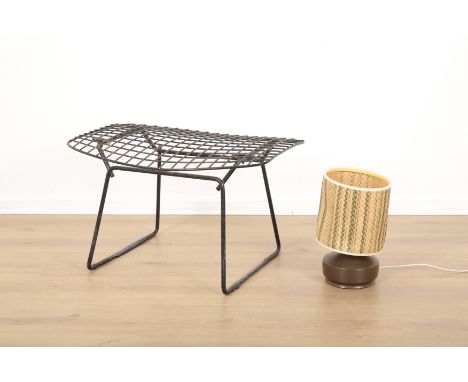 A MID CENTURY WIRE STOOL, AFTER A DESIGN BY HARRY BERTOIA35cm high x 60cm wide x 43cm deep, and a Bollingey Perran Perth terr