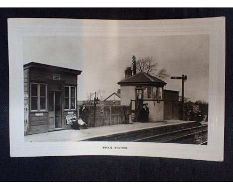POSTCARD OF BROCK STATIONnear Preston, opened 1849, closed 1939, card posted 1918?