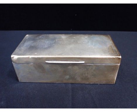 A SILVER CIGARETTE BOXpresented by  Boldre Cricket Club in 1934 Captain W Lucas MC