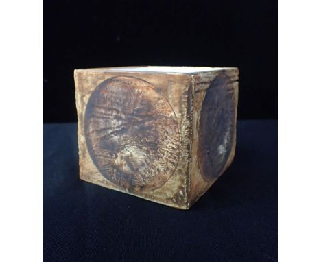 TROIKA CUBE SHAPED VASE8cm high, fully marked