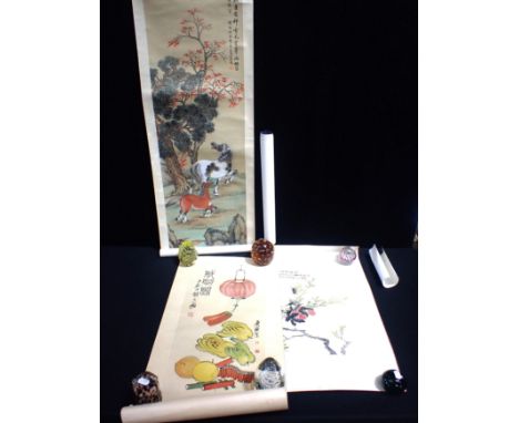 QUANTITY OF CHINESE SCROLL PRINTSrolled, unframed