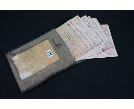 ' Wonderful Britain ' early-to-mid 20th century sectional road map, 32 cards, contained within a canvas folder, 28.5cm long t