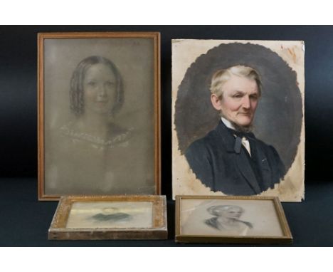 Keturah Collings (1862 - 1948) Head and Shoulders Portrait of a Lady wearing Pearls, 20cm x 25cm together with Portrait of a 