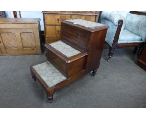 A George III mahogany step commode 