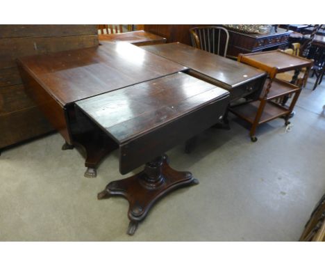 Two George IV mahogany sofa tables and one other 