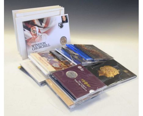 Quantity of Royal Mint presentation packs and numismatic covers to include; Fourth Circulating Coinage portrait - Final Editi