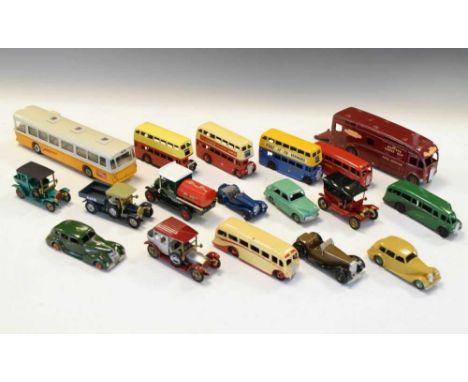 Quantity of loose vintage diecast model vehicles to include; Dinky Toys - 290, Observation Coach, Luxury Coach and others, Co