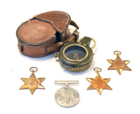 First World War marching compass 1917, together with a Second World War medal group awarded to A.G. Ouzman Esq comprising; 19