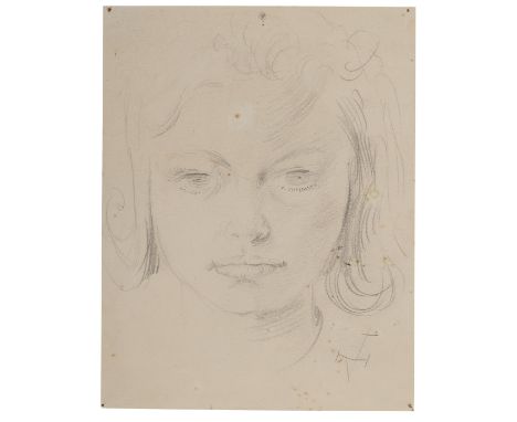 Otto Dix, Portrait eines jungen Mädchens 1891 - 1969, feine Kohlezeichnung, wohl Eva Kohlberg, um 1930, 23 x 18 cm, Fl., alte