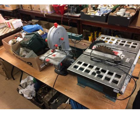 Various tools, to include a circular saw etc.