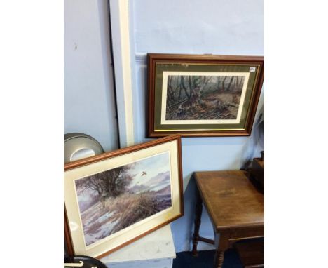 Limited edition print, signed in pencil by Alan B. Hayman, 'Sitting Tight' and another by Mick Causton