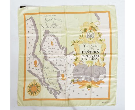 Eastern &amp; Oriental Express - a vintage 20th century Orient Express silk scarf, presented in the original box and packagin