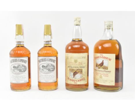 Famous Grouse &amp; Southern Comfort - An assortment of four large bottles of whisky &amp; liqueur. The lot to include two bo