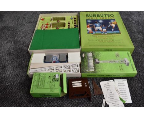 A Subbuteo Continental Club Edition part set, Match Score Recorder Set Z and Continental Floodlighting Set C101, all boxed