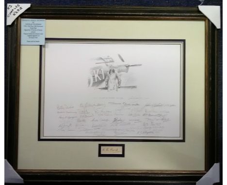 OK1 My Dear Old Hurricane Keith Park original Nicholas Trudgian Pencil drawing. Signed by 37 Battle of Britain pilots Plus au