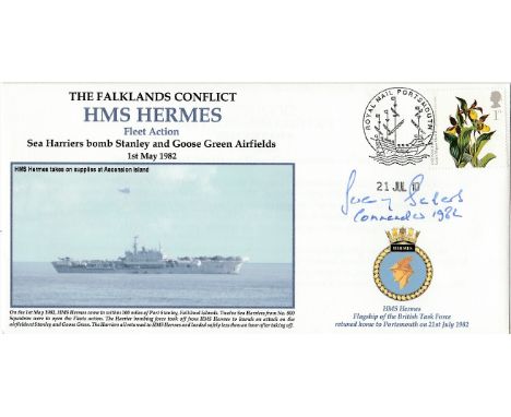 The Falklands Conflict - HMS Hermes - Fleet Action. Sea Harriers bomb Stanley and Goose Green Airfields, 1st May 1982. Cover 