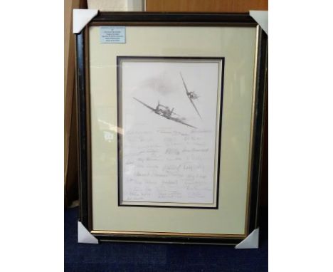 Height of the Battle original pencil drawing by Nicholas Trudgian signed by 45 Battle of Britain Allied and Luftwaffe fighter