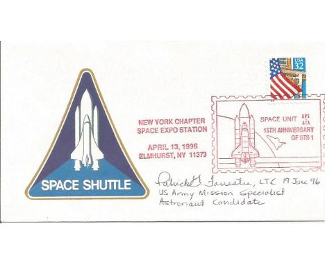 Col. Patrick G. Forrester signed 1996 15th ann. Space Shuttle US FDC. Selected as a NASA astronaut in 1996. The Texas native 