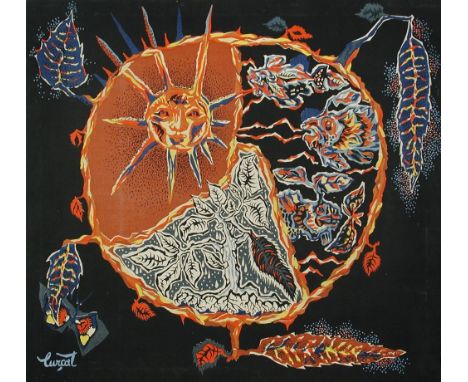 § Jean Lurcat (French, 1892-1966) A design for a tapestry signed lower left "Lurcat" silkscreen on canvas, unframed 112 x 124