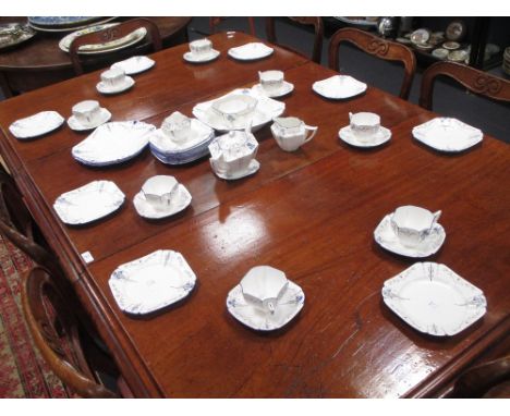 A Shelley 'Blue Iris' pattern tea service  
