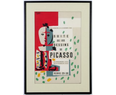 PABLO PICASSO, Rare Affiche 1954 in seven colours, suite de 180 dessins, imp, Mourlot, 61cm x 39.6cm. (Subject to ARR - see B