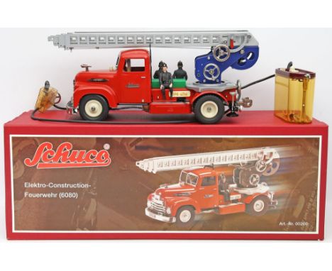 Modellauto "Feuerwehrauto 6080", Schuco. Art-Nr. 0020. "Elektro-Construction-Feuerwehrauto 6080". In Originalverpackung. Unbe