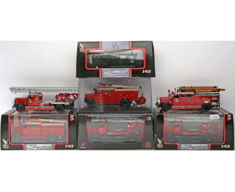 7 Modellautos "Feuerwehr", Minichamps, Signature Series, 1:43. Verschiedene Ausführungen Magirus Deutz und Mercedes-Benz. Fah