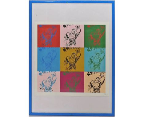 Warhol, Andy (1928 Pittsburgh/PA  – New York City 1987) nach Superman. Farbserigraphie, li. u. Drucksign. und re. u. Ex. 470/