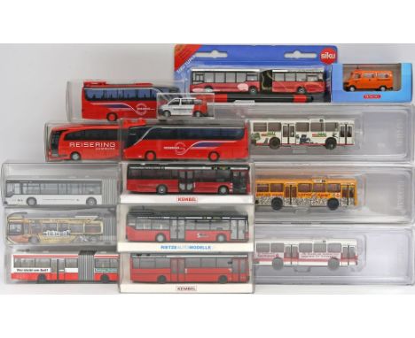 15 Modellautos, Brekina, Siku, Rietze, Kembel, AWM, Wiking, 1:87. Verschiedene Hersteller und Ausführungen. Insbesondere Buss