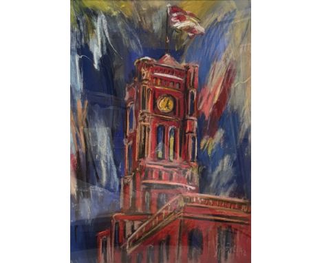 Spörel, Hermann (1950-2019) Das Rote Rathaus. Mischtechnik, u. sign. Ca. 97x 70 cm. PP., R.