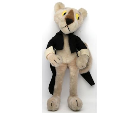 Bigo-Bello-Figur "Der rosarote Panther", Schuco. Verschiedenfarbiger Mohair. Filzkleidung. Kaum bespielt, l. eingestaubt mit 