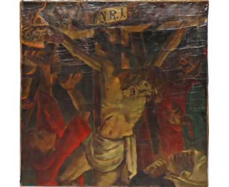 Monogrammist AW (um 1900) Christus. Öl/Lwd. (besch., doubliert), li. u. monog. 100x 95 cm. Beigegeben: Gerahmtes Ölgemälde "M