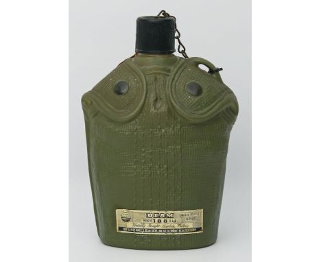 Flasche "Jim Beam", 100 Monate alt. USA. Keramik/ Metall/ Kunsttoff. Vintage Kentucky Straight Bourbon Whiskey 1979  . Sonder