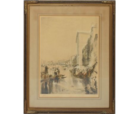 Turner, J. M. W., nach Darstellung "El Gran Canal: Escena - una calle en Venecia" nach Turner. Farblithographie (Altersspuren