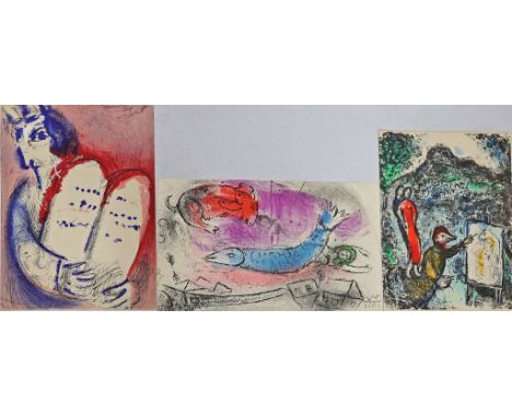 Chagall, Marc (1887 Vitebsk - Paul de Vence 1985) 9 Druckgraphiken mit verschiedenen Darstellungen. 5 Lithographien (wenige m