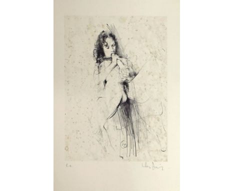 Böttger, Klaus (1942 Dresden - Wiesbaden 1992) Erotisches Motiv. Lithographie, re. u. mit Bleistift sign. und bez. e.a. 33x 2