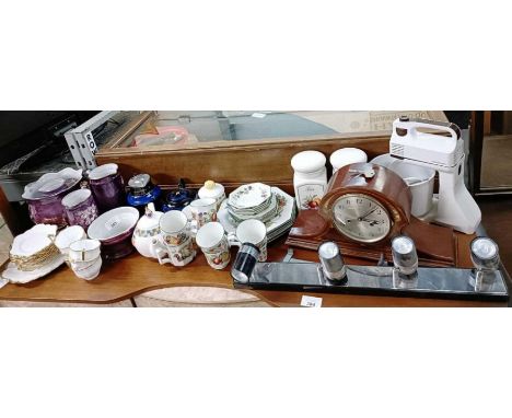 Kenwood mini mixer, mantle clock &amp; various ceramics