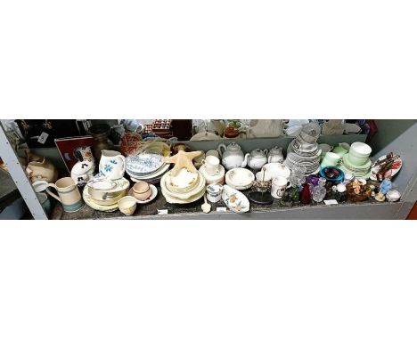 Ceramics to include Royal Worcester "Evesham", Staffordshire style dog, starfish, metalware &amp; other items